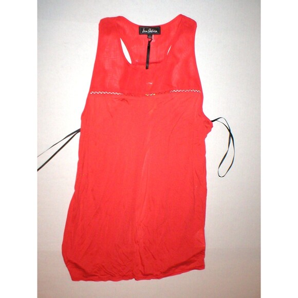 NWT New Sam Edelman Sleeveless Orange Top M Womens Open Split Back Soft Modal - Picture 1 of 4